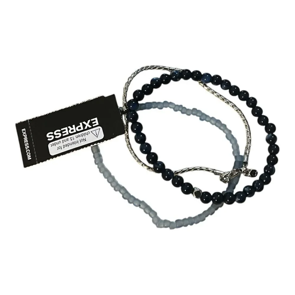 Express set of beaded blue bracelets.  NWT